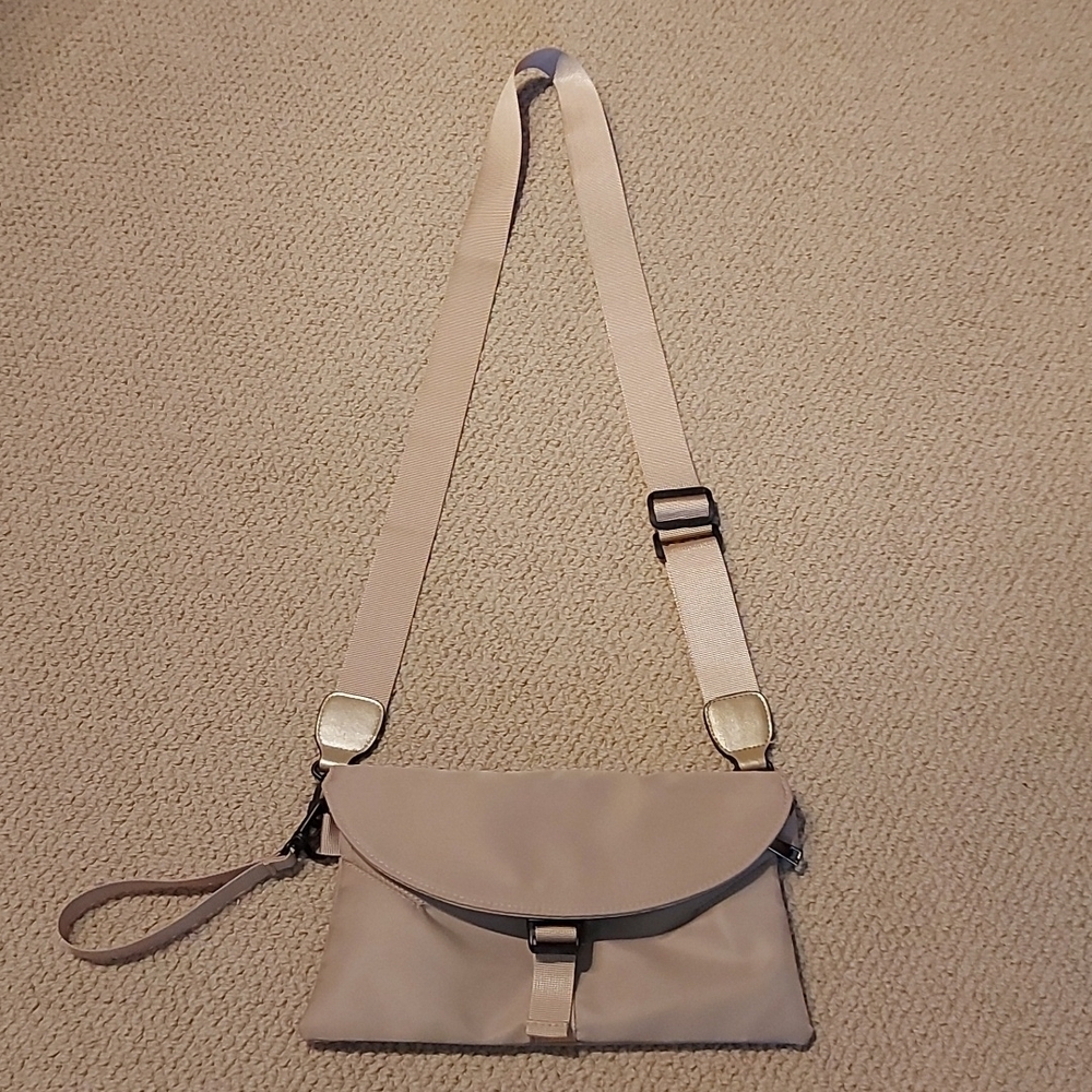 Gold trim nylon belt/cross body bag/clutch - Picture 13 of 16
